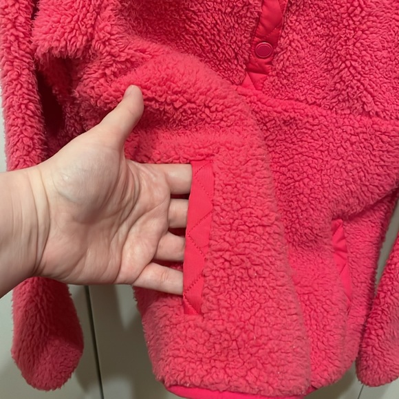 MEMBERS MARK UGC Girls Size 5/6 Pink snap up Soft Sherpa jacket pockets cozy - Picture 4 of 14